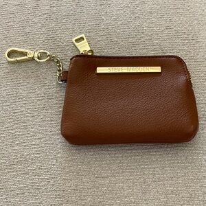 Steve Madden Tan Leather Keychain Pouch